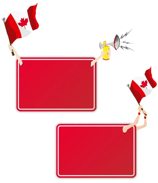 Quadro da mensagem do esporte de Canadá com bandeira. Conjunto de dois — Vetor de Stock