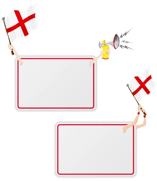 England Sport Message Frame with Flag. Set of Two — Stock Vector