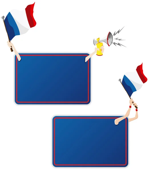 Frankrike sport ram med flagga. uppsättning av två — Stock vektor