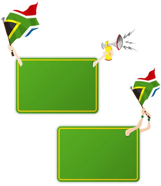 Sydafrika sport ram med flagga. uppsättning av två — Stock vektor