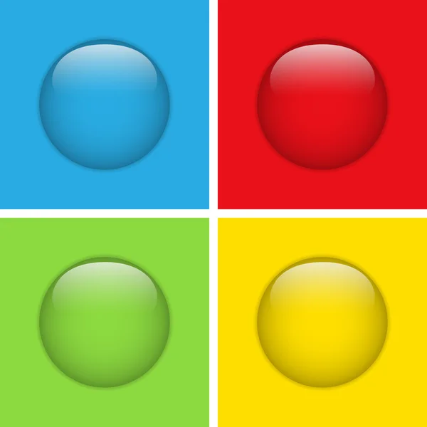 Set di quattro pulsanti del cerchio di vetro — Vettoriale Stock