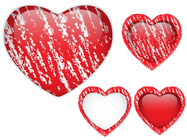Κόκκινη καρδιά γυαλί κιμωλία για ημέρα του Αγίου Βαλεντίνου — Διανυσματικό Αρχείο