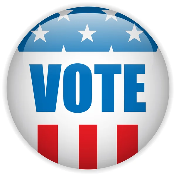 Botão de votação eleitoral dos Estados Unidos. — Vetor de Stock