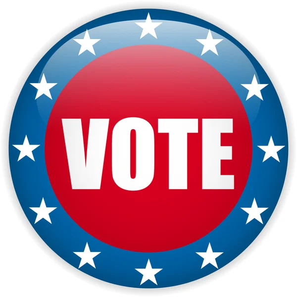 Кнопка голосования на выборах в США. — стоковый вектор