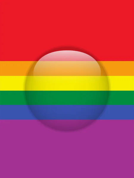 Círculo de vidrio brillante botón gay — Vector de stock