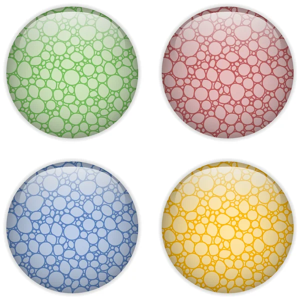 Skla kruh tlačítko barevné bubliny — Stockový vektor