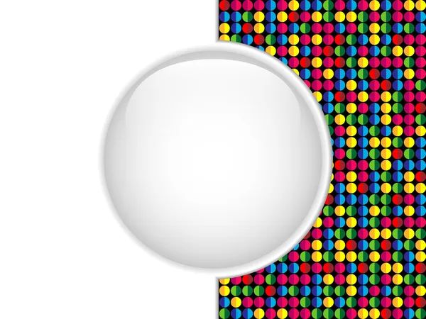 Glass Circle Button Colorful Dots — Stock Vector