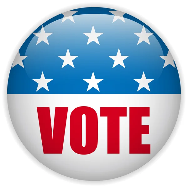 Głosowanie wyborcze w Stanach Zjednoczonych Button. — Wektor stockowy