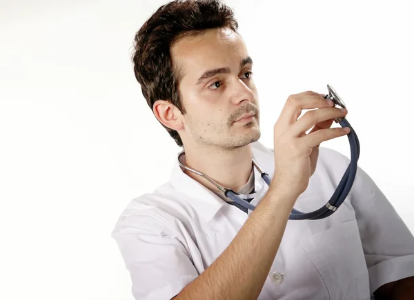 Médico com estetoscópio — Fotografia de Stock