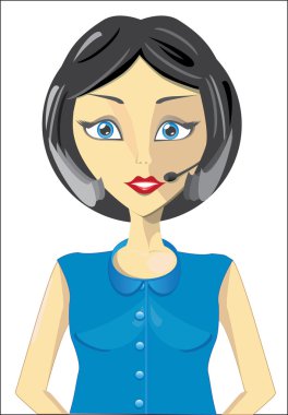 Girl of a call center clipart