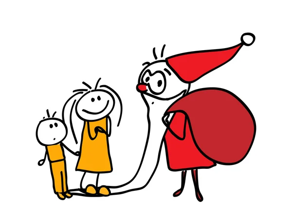 Санта и дети — стоковый вектор