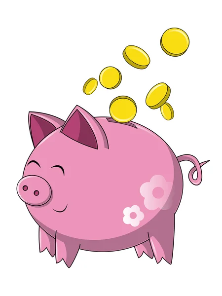 Bonito banco de porcos —  Vetores de Stock