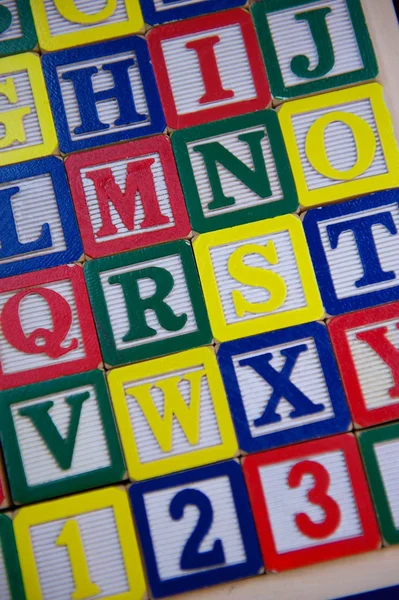 Rows of Children's Alphabet Blocks — Stock Photo, Image