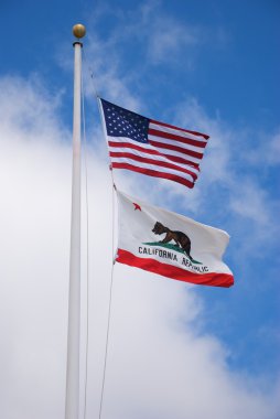 ABD ve california bayrakları