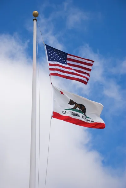 stock image USA and California Flags