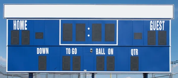 Amerikansk fotboll scoreboard i blått — Stockfoto