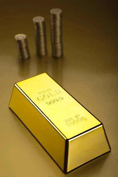 stock image Gold bars and coins