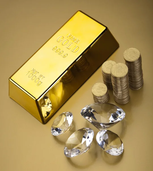 Guld og penge - Stock-foto