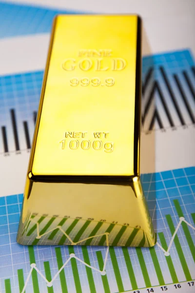 Guldtacka i ett diagram — Stockfoto