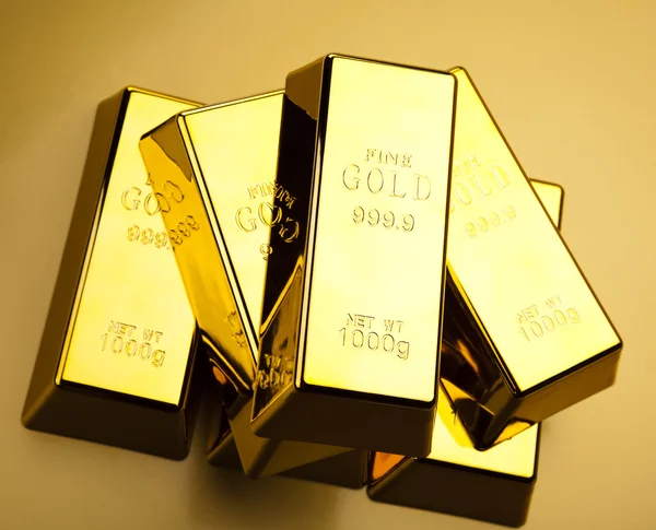 Pilha de barras de ouro — Fotografia de Stock