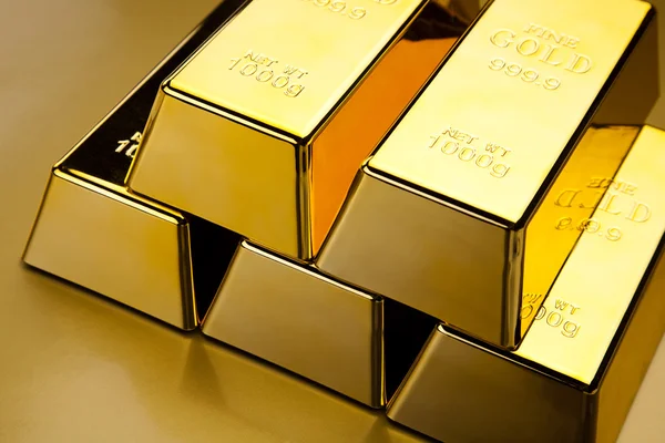 Pila di lingotti d'oro — Foto Stock