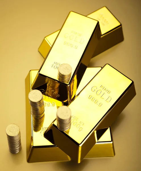 Pila di lingotti d'oro — Foto Stock