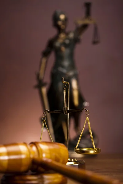 Tema de la ley, mazo del juez — Foto de Stock