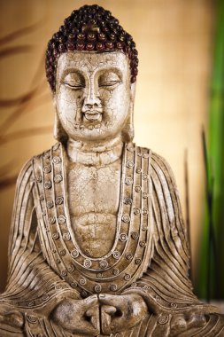 Buddha statue in a meditation clipart