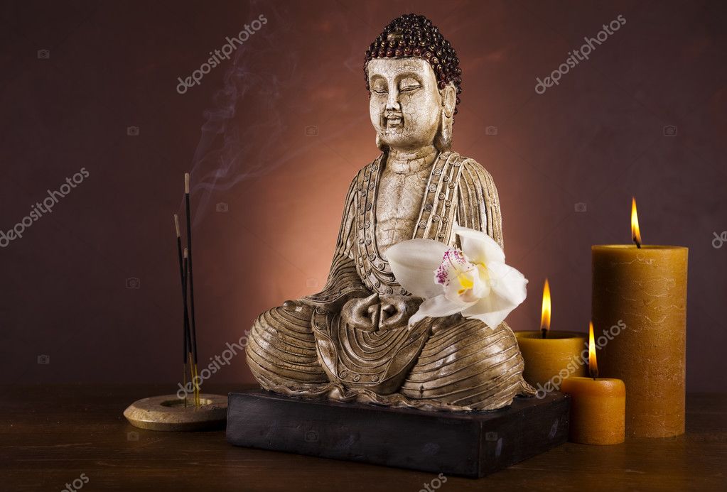 Buddha with candle — Stock Photo © JanPietruszka #8831807