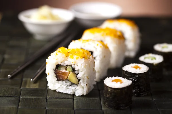 Uppsättning av sushi — Stockfoto