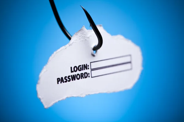 stock image Log-in and password on hook