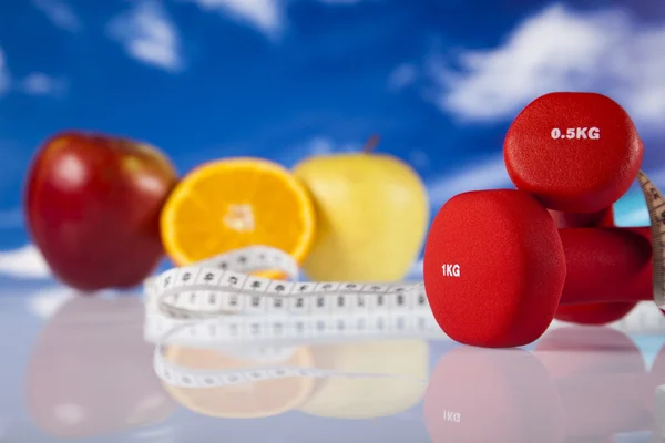 Food and measurement, fitness — Stock Photo, Image