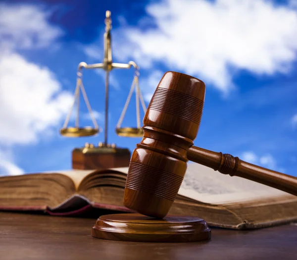 Justice concept in blue sky background — Stock Photo, Image