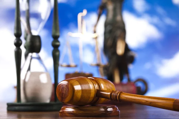 Wooden gavel barrister, justice concept — Stock Photo, Image