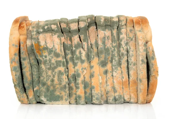 Pão em fatias de mofo — Fotografia de Stock