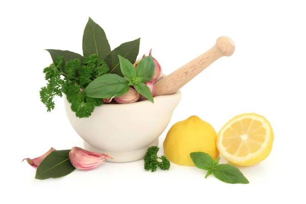 Fresh Herbs and Lemon — Stock Photo, Image