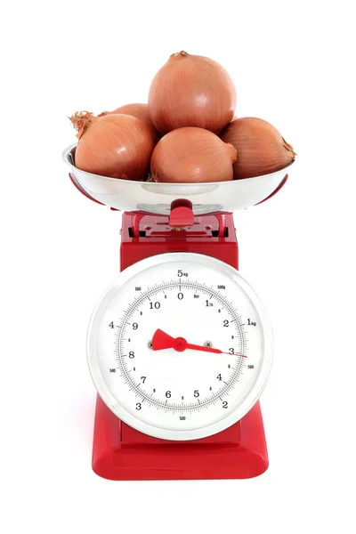 Onions on Scales — Stock Photo, Image