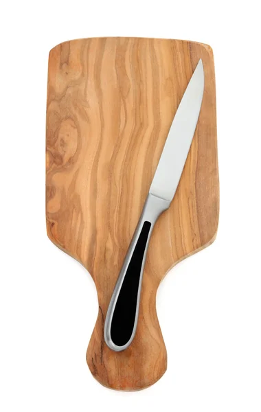 Cuchillo tallado en tabla de cortar — Foto de Stock