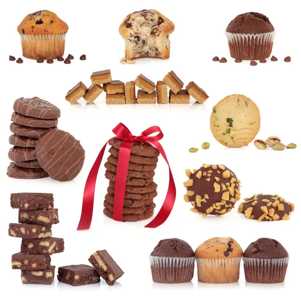 Kolekce souborů cookie a dort — Stock fotografie