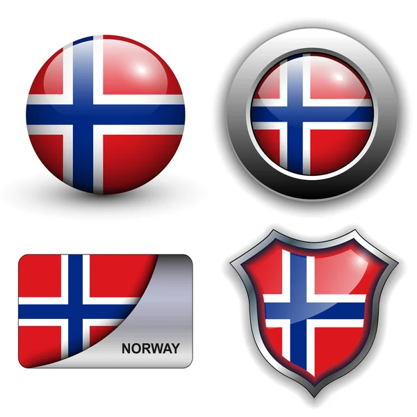 Noruega iconos — Vector de stock