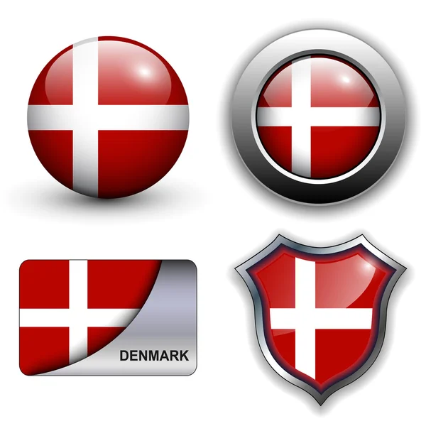 Icônes Danemark — Image vectorielle