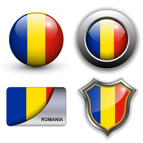 Icone Romania — Vettoriale Stock