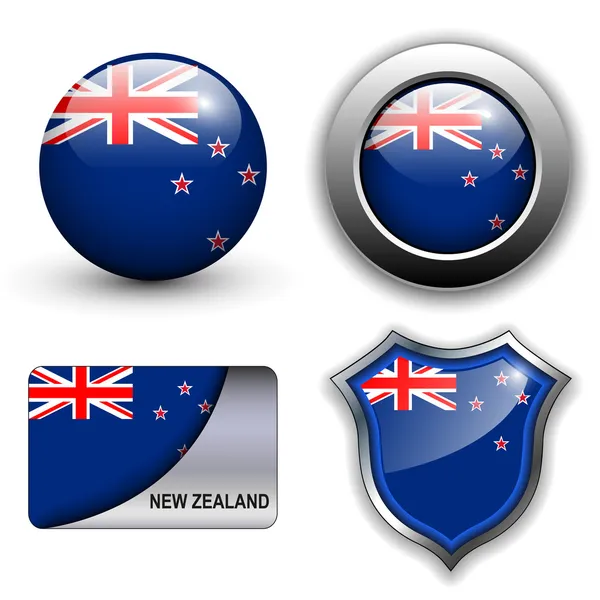 Nowa Zelandia ikony — Wektor stockowy