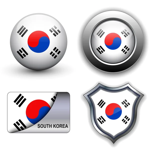 Sydkorea ikoner — Stock vektor