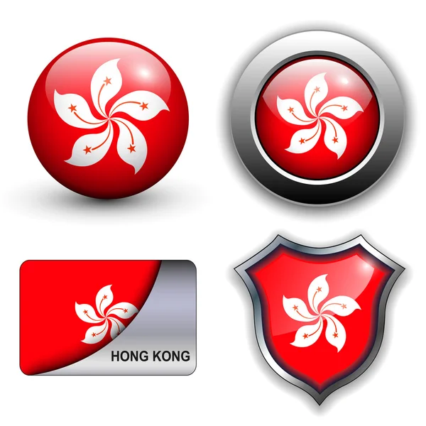 Hong kong icons — Stock Vector