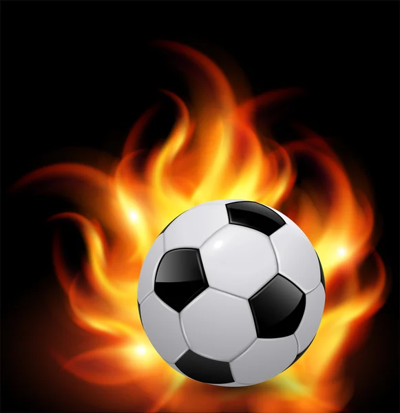 Soccer ball on fire — Stock Vector