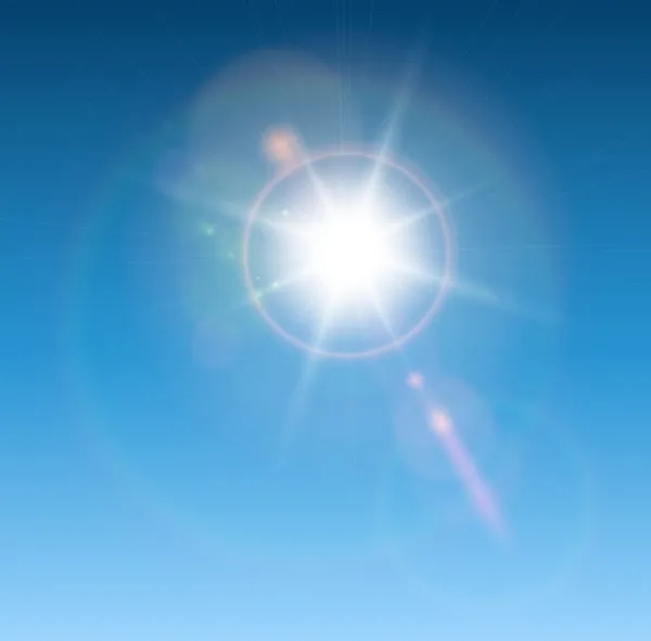 Sun with lens flare — Stock Vector