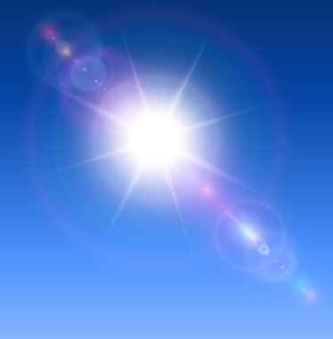 Sun with lens flare clipart