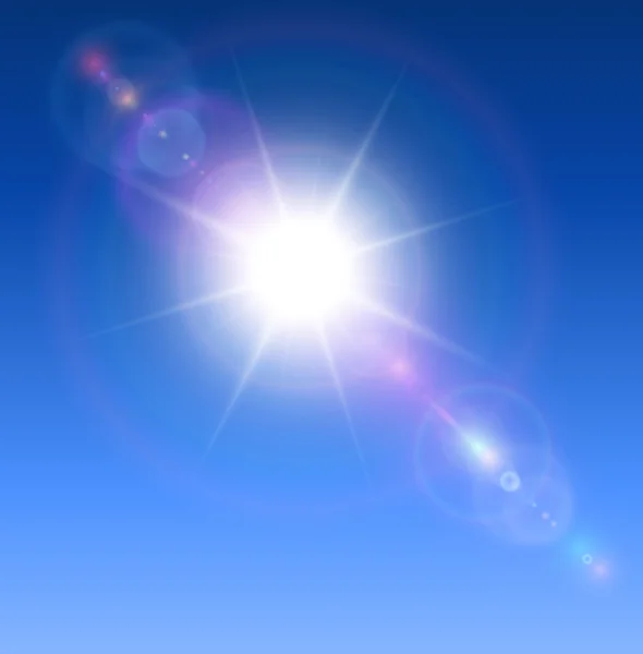 レンズ フレアの太陽 — ストックベクタ