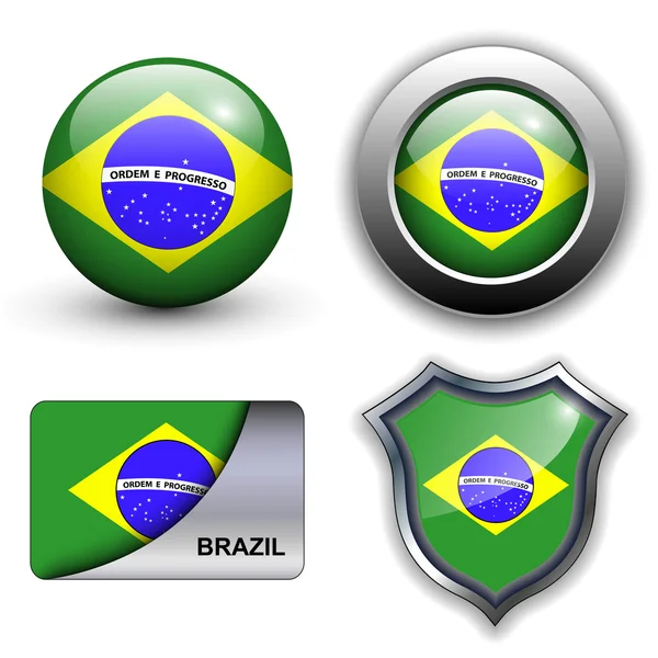 Icônes Brésil — Image vectorielle